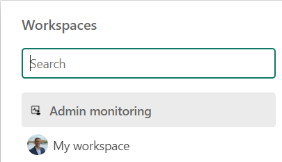 power bi menu - admin monitoring